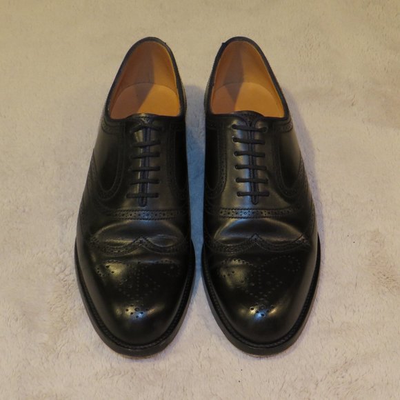 J.M. Weston 391 Black Leather Brogues US 7D Dust Bags & Box